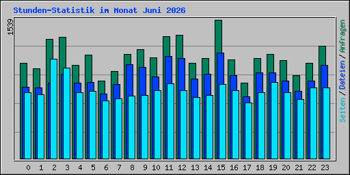 Stunden-Statistik im Monat Juni 2026